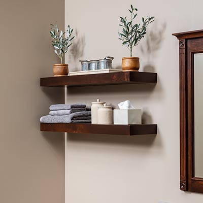 espresso wall shelves for bathroom